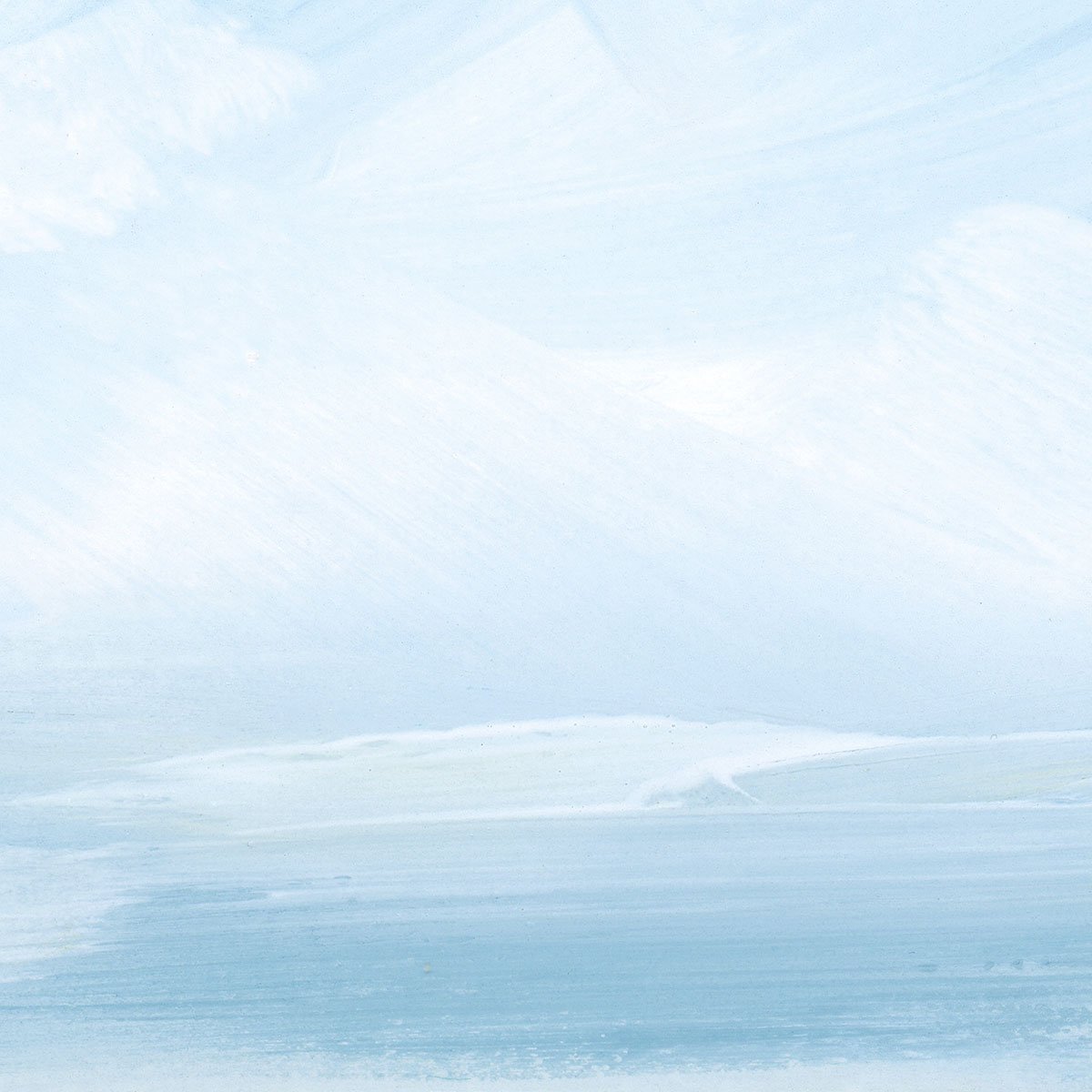 Papier peint plage aquarelle ciel bleu doux ambiance bord de mer bleu, HEXOA