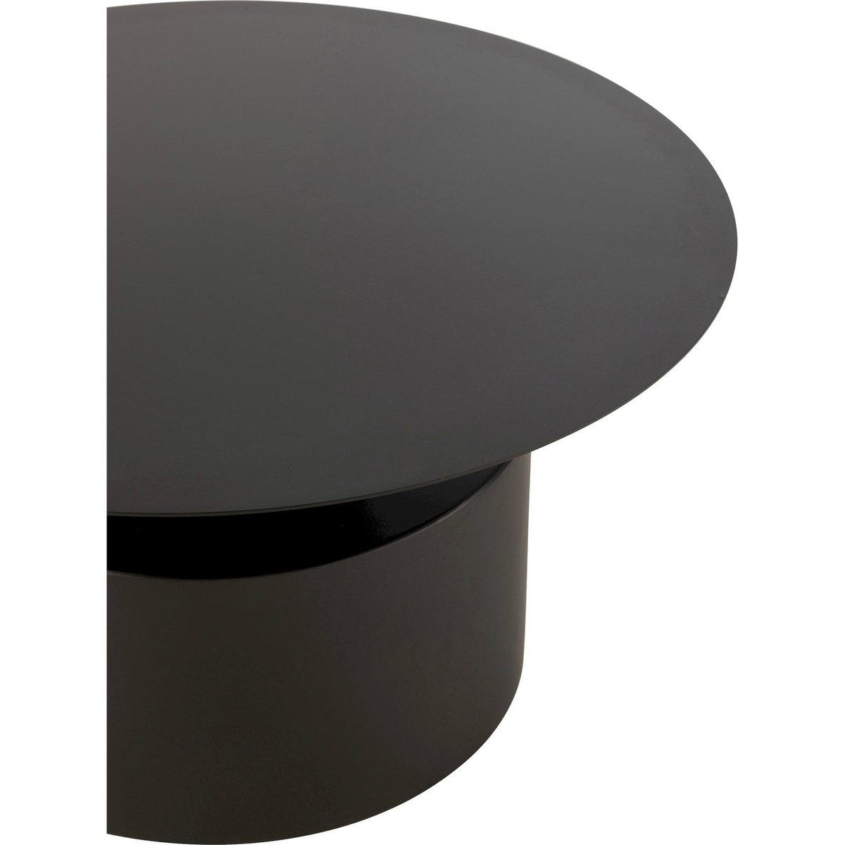 Table basse ronde contemporaine salon noir mat élégant, RECOLLECTION