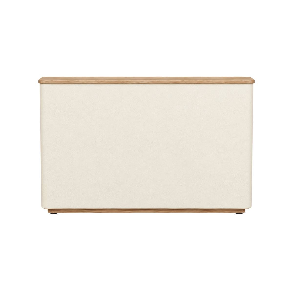 Meuble bar en bois d'acacia et bois effet béton DALVA blanc, MADE IN MEUBLES