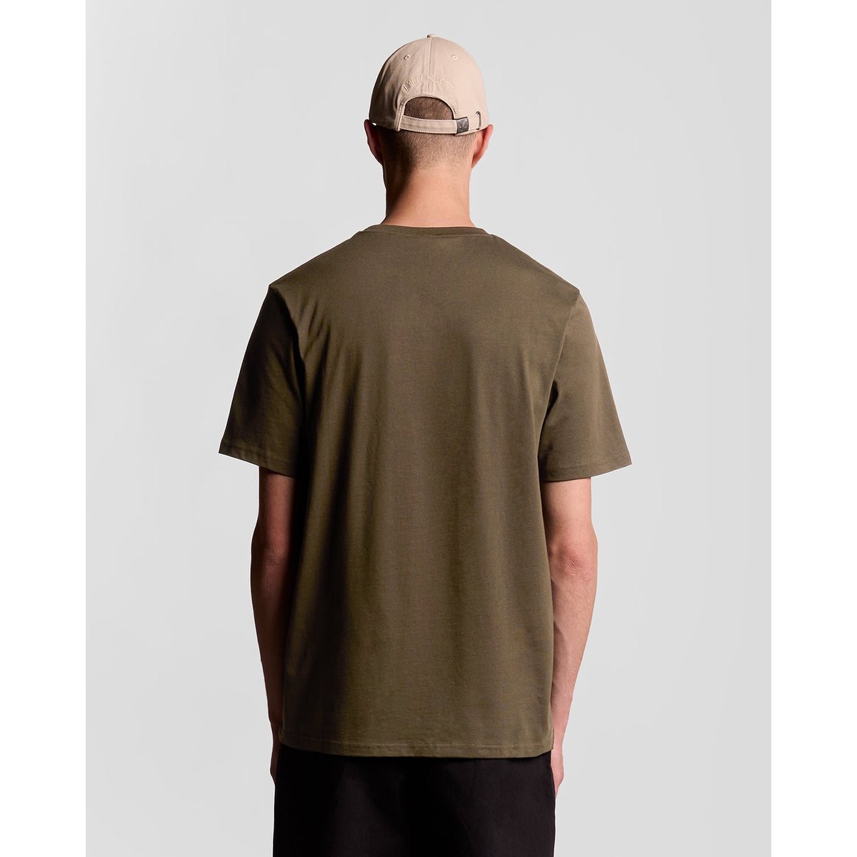 T-shirt en coton col rond vert olive, LYLE & SCOTT