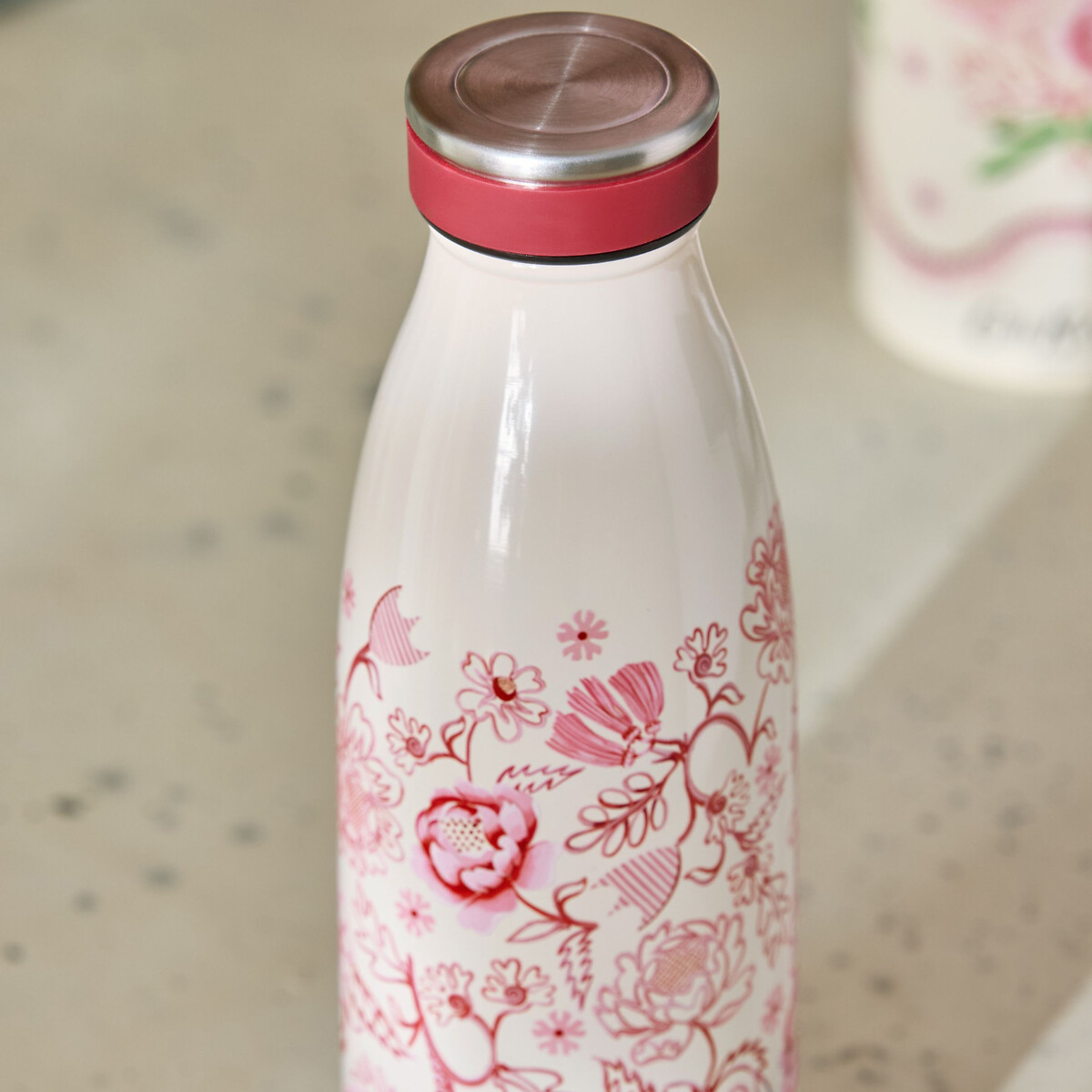 350ml Spitalfields Silk Stainless Steel Bottle pink, CATH KIDSTON