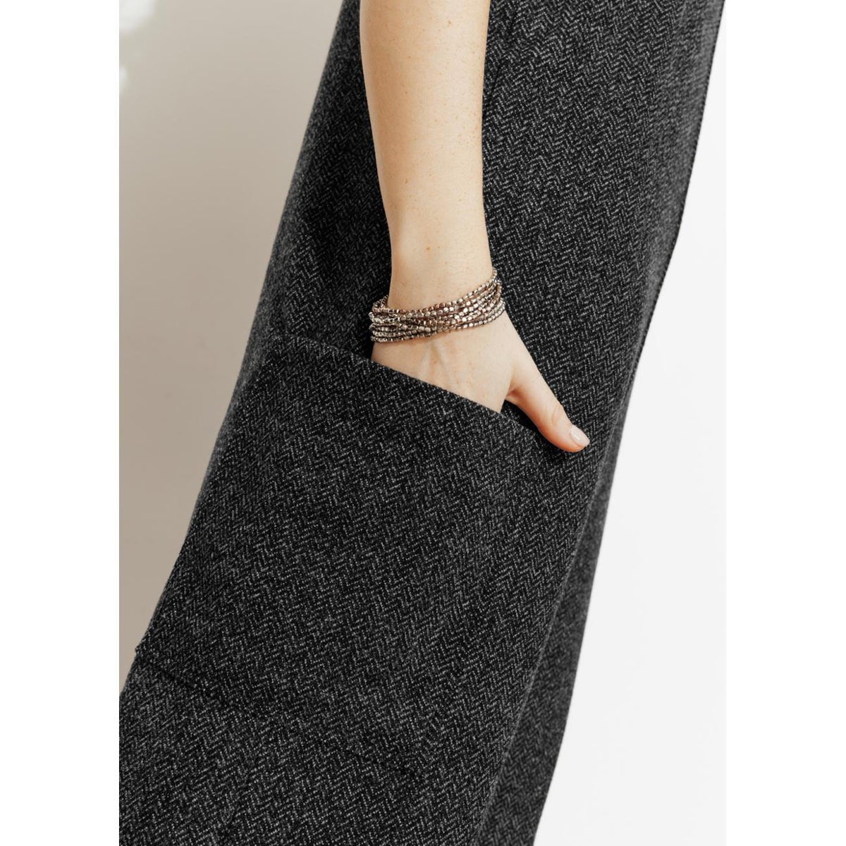 Salopette chevron gris foncé, PROMOD