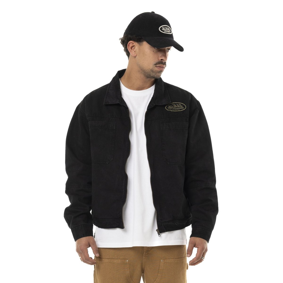 Veste coton GARY gris foncé/noir, VON DUTCH