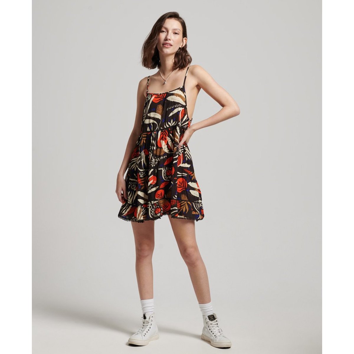 Robe courte caraco de plage imprimé « i see you », SUPERDRY