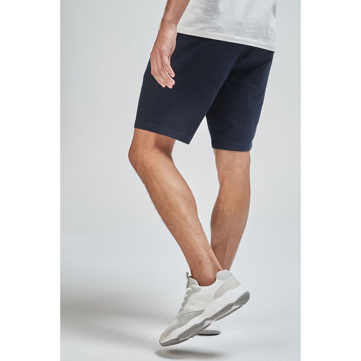 Short Chino Droit Stretch marine, NEXT