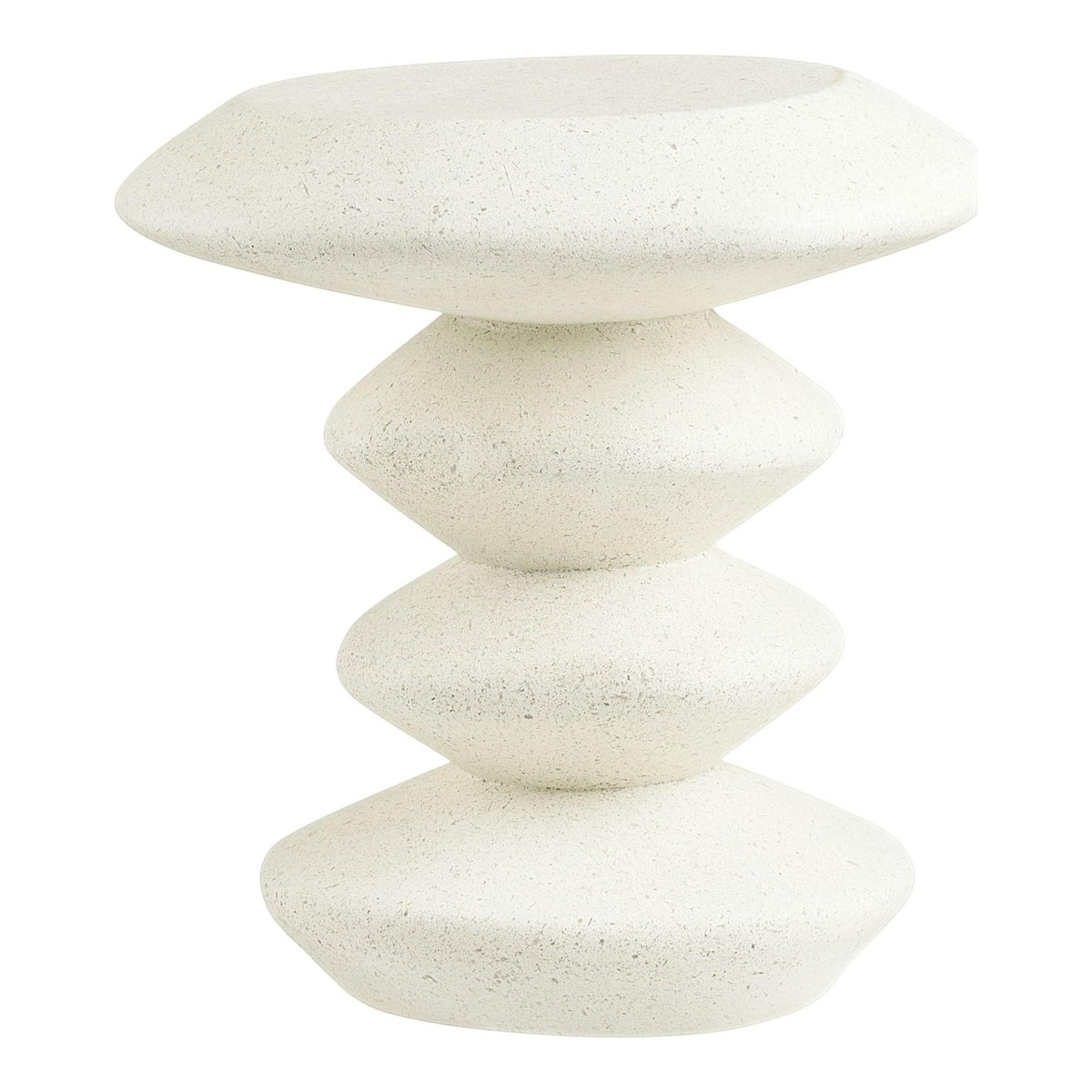 Bout de canapé blanc en fibre d'argile style japandi OTTA blanc, PIER IMPORT
