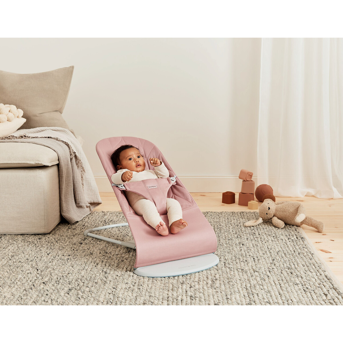 Transat Bliss tissé matelassage pétale rose poudré, BABYBJORN