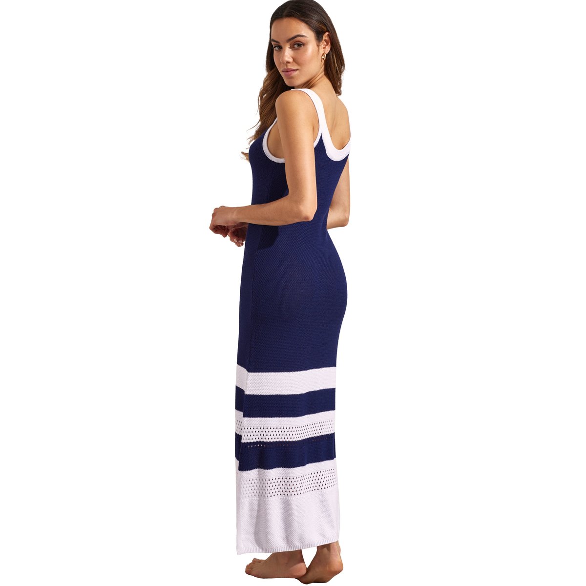 Robe longue estivale ARTEMISA bleu marine, SELMARK MARE