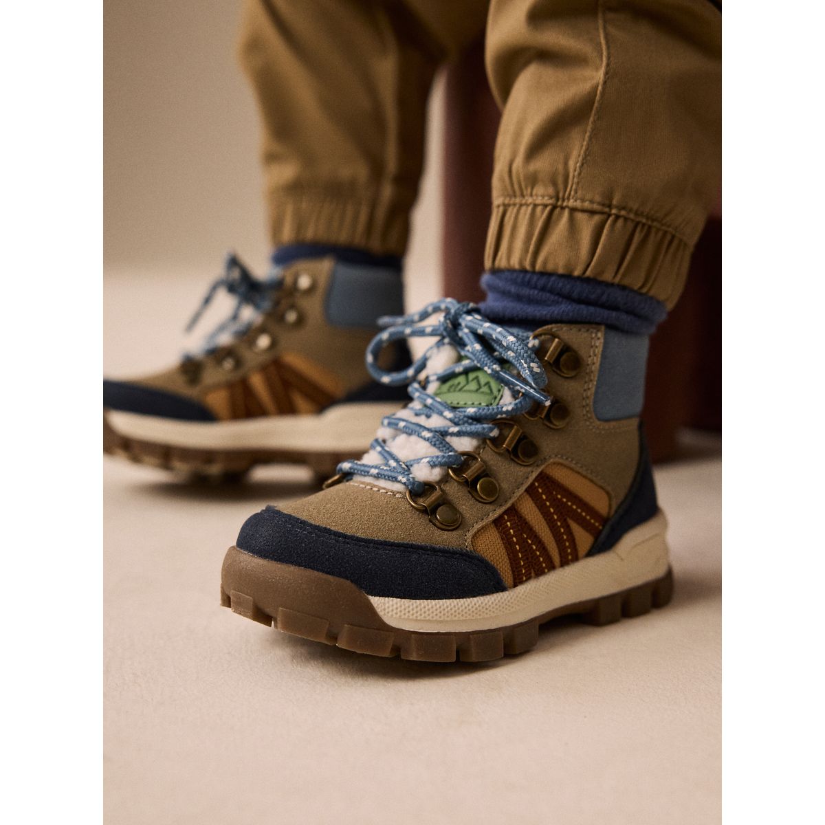 Bottines de marche à lacets bleu, NEXT