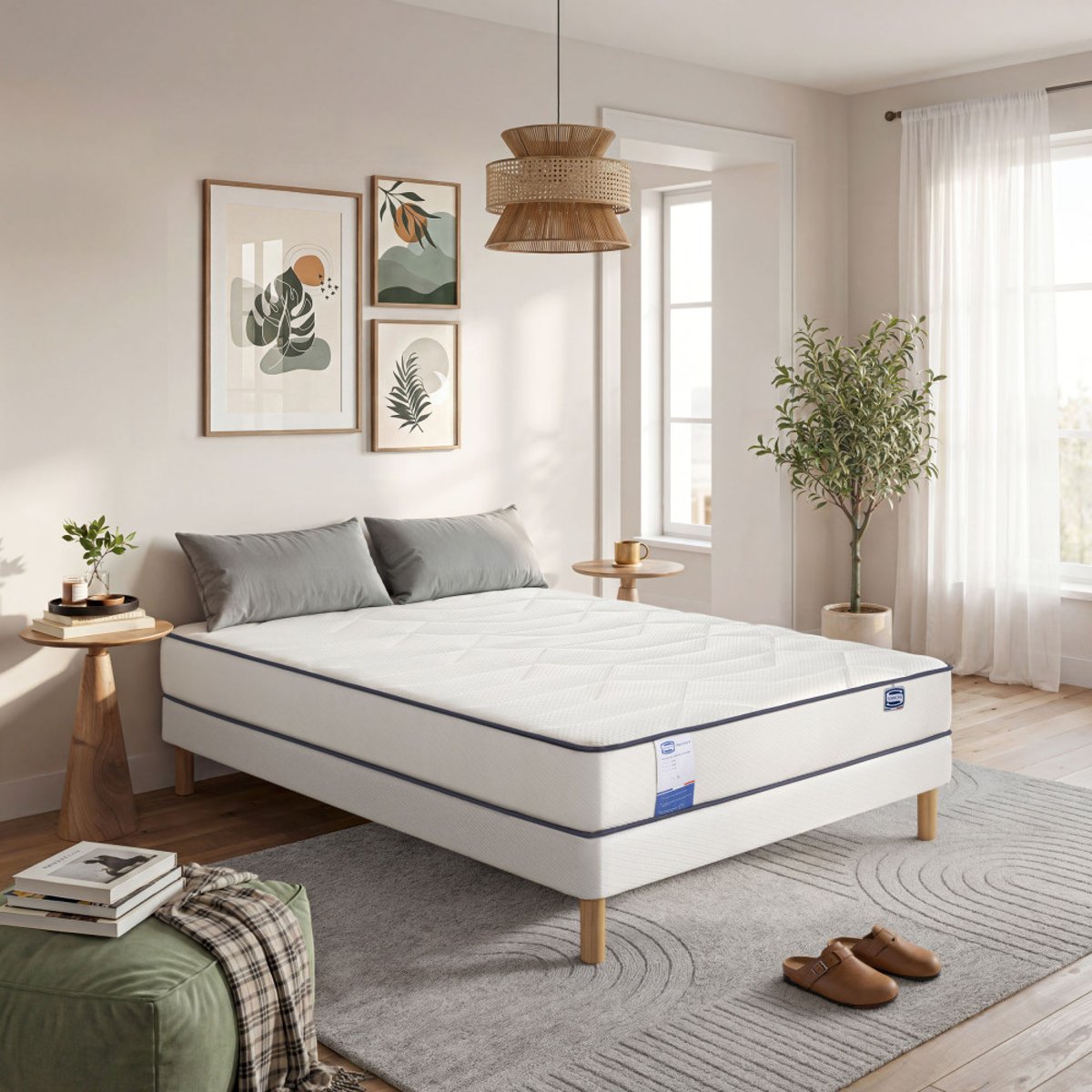 Matelas 100% ressorts, accueil ferme- TRAINING-S couleur unique, SIMMONS