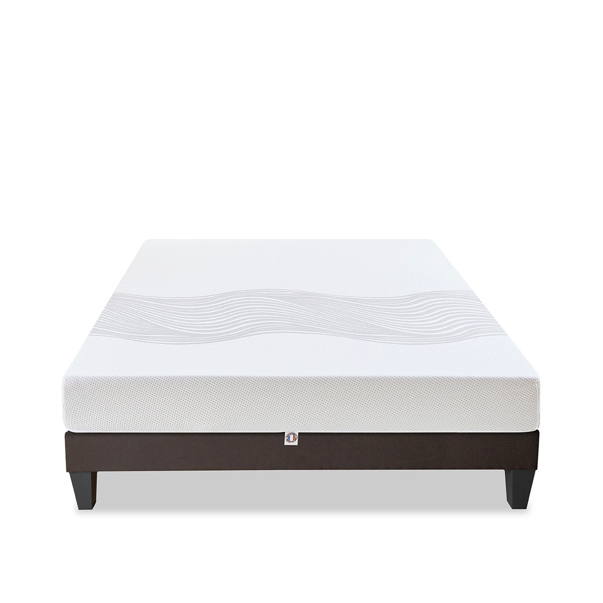 Ensemble Sensitive 140x190 cm Matelas Mousse + Sommier Bois blanc, OLYMPE LITERIE