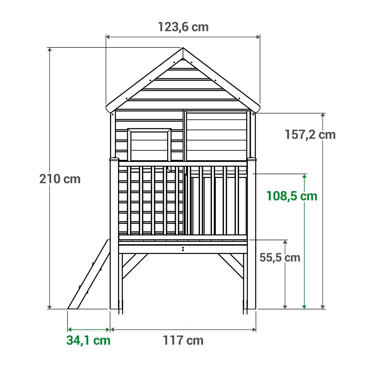 Maisonnette - Cabane En Bois Traité Pour Enfants, Winny bois, CEMONJARDIN
