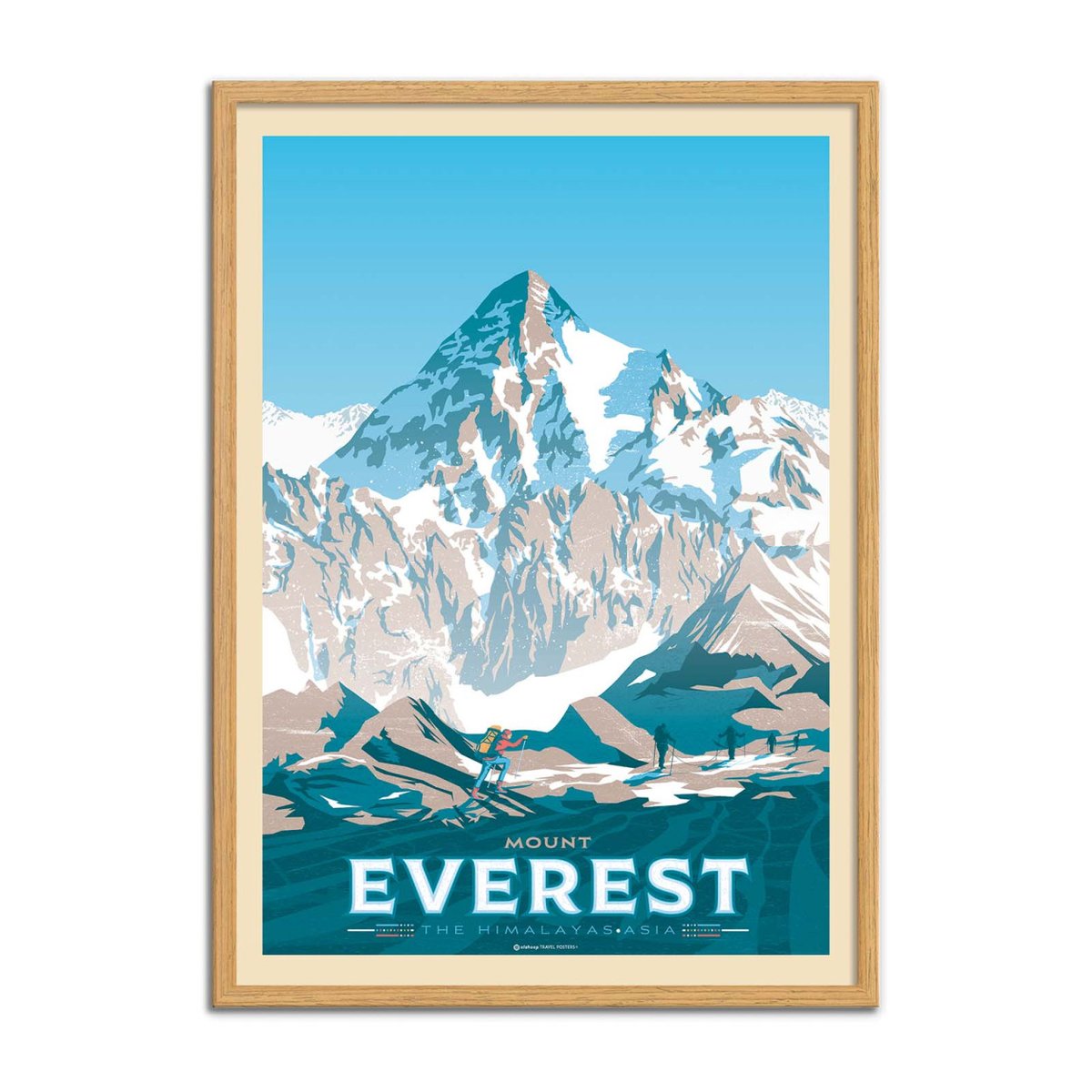 Affiche d'art - Mount Everest - Olahoop Travel Posters bleu, WALL EDITIONS