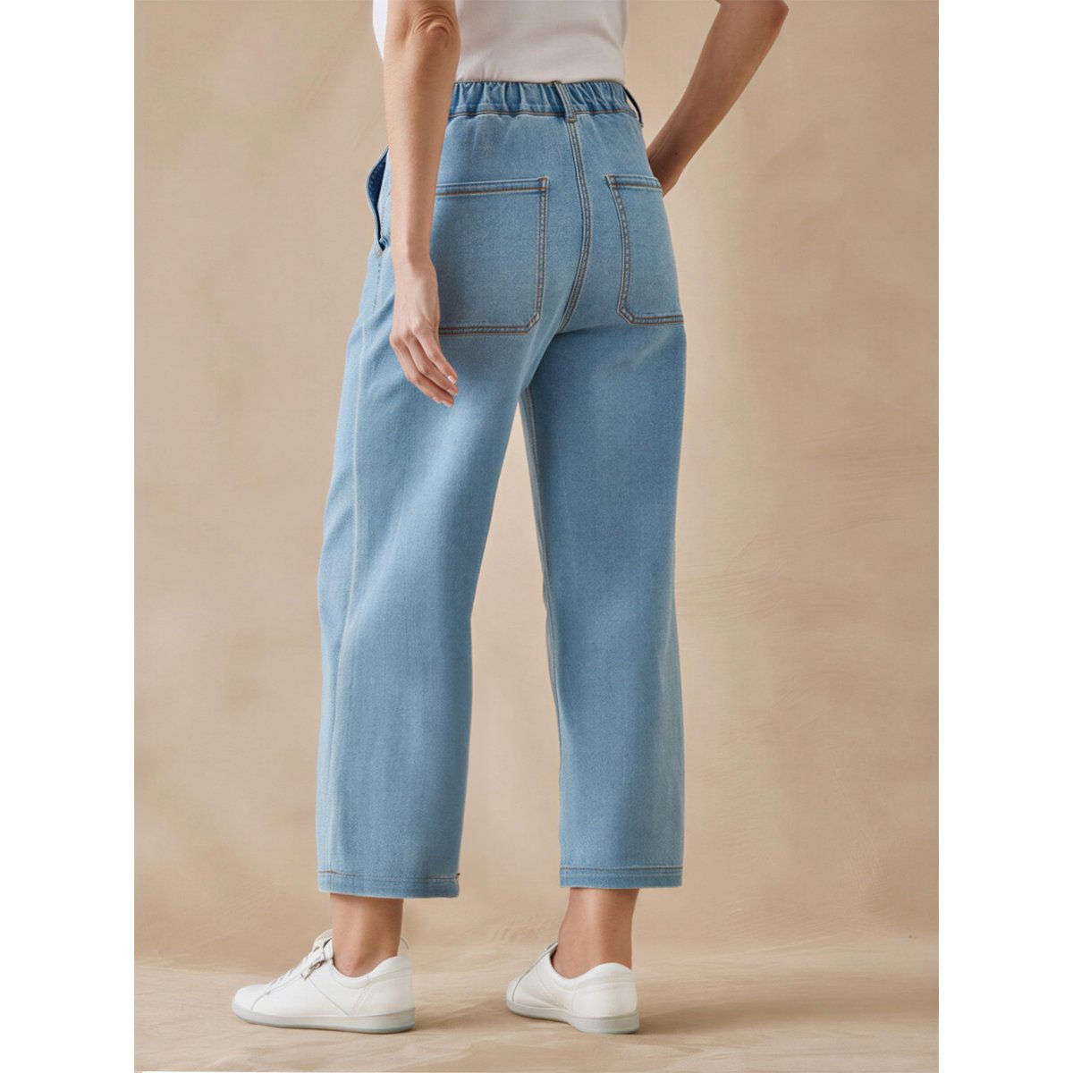 Jean large et court femme bleached, DAXON