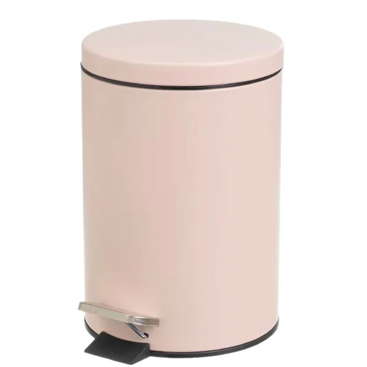 Poubelle de salle de bain en métal rose pastel 3L rose, WADIGA