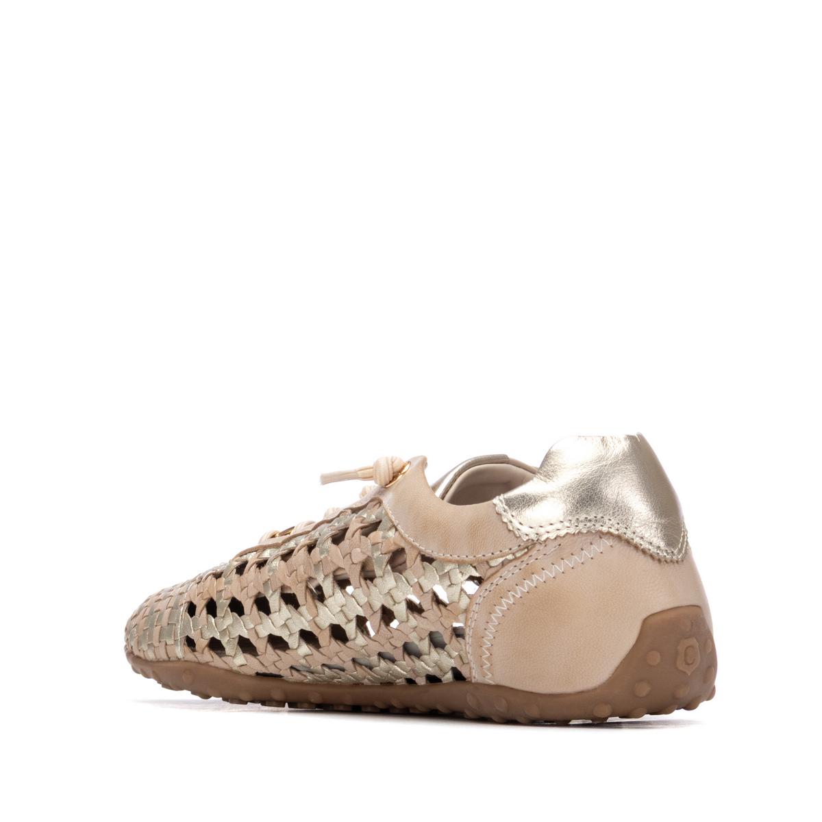 Baskets Plaine Décontractée Lacets beige, CARMELA