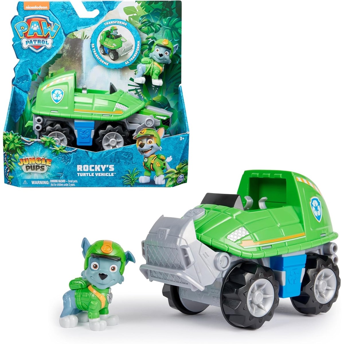 Paw Patrol - Jungle Pups - Solide Rocky vert, SPIN MASTER