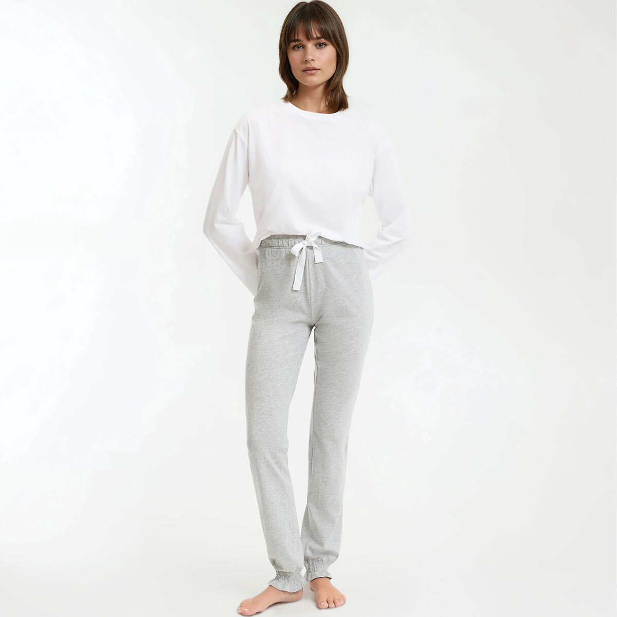 Pantalón de pijama gris jaspeado claro, SO'HOME