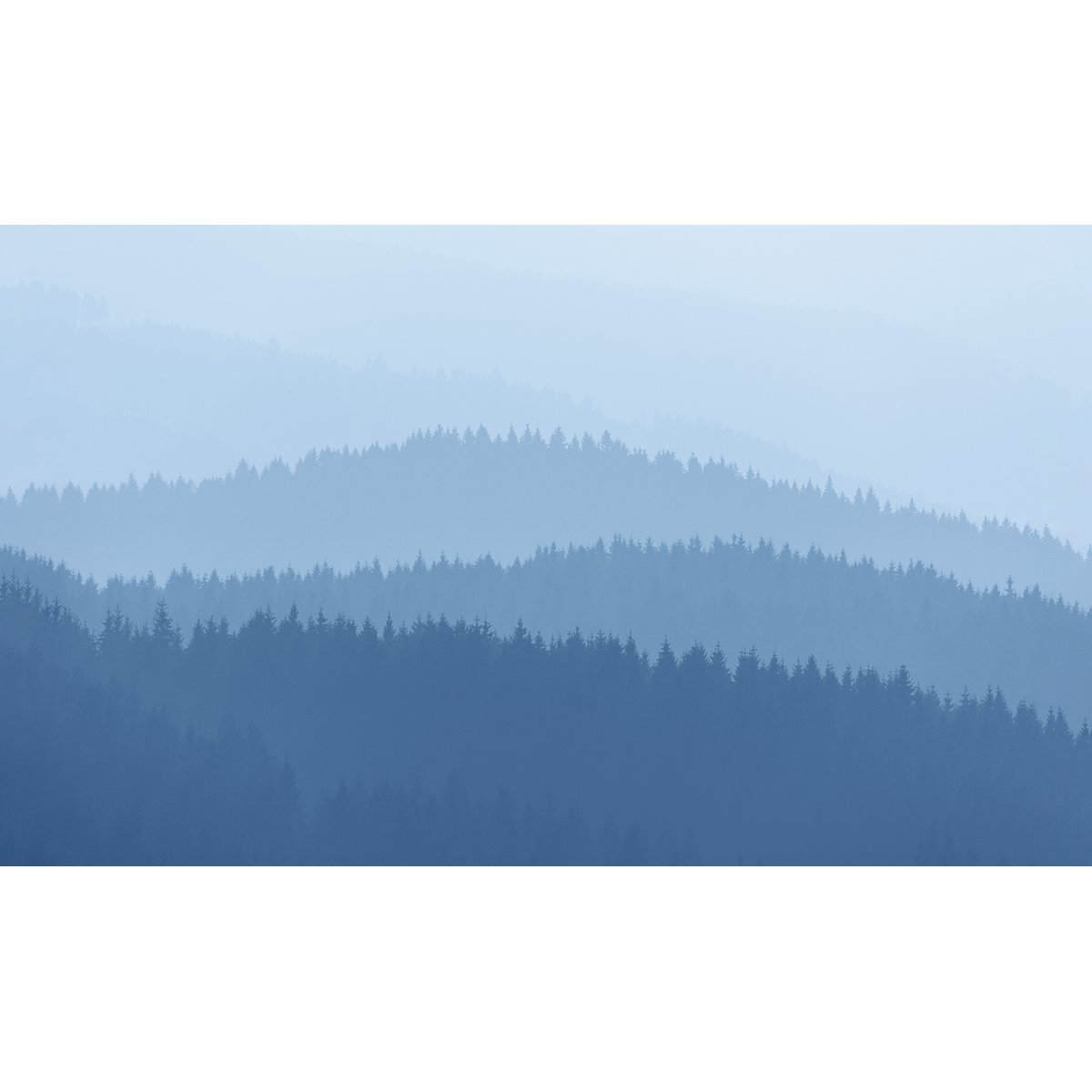 Papier peint panoramique Low Mountains, Beige 170 x 250cm bleu ciel, ACTE DECO