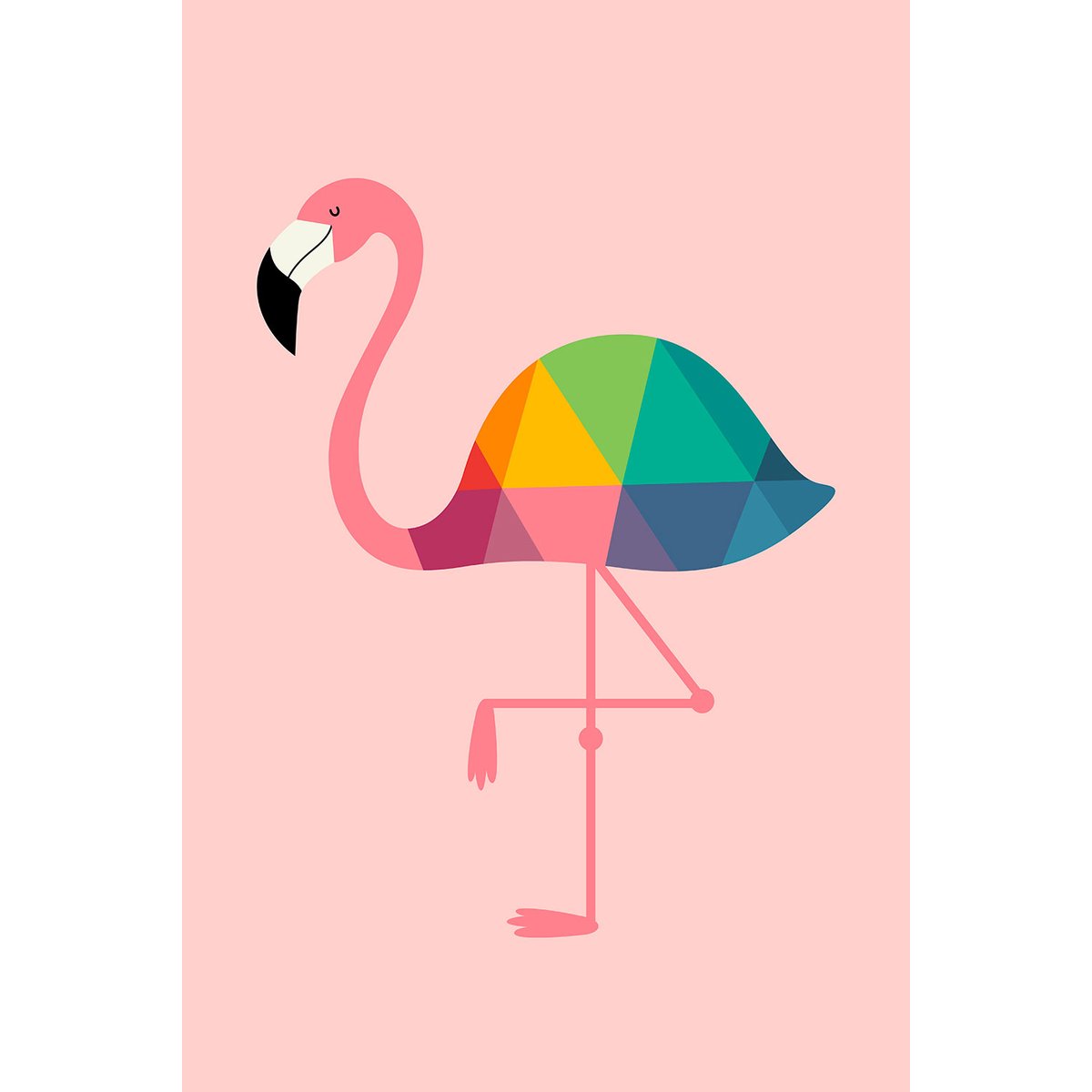 Tableau flamingo so girly toile imprimée, HEXOA