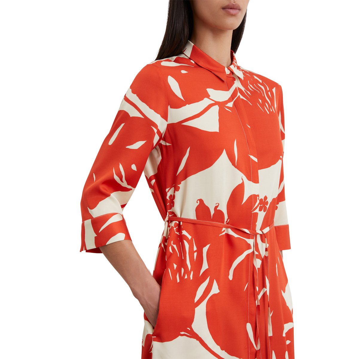Robe chemisier regular en sergé de viscose fluide multicolor, MARC O'POLO