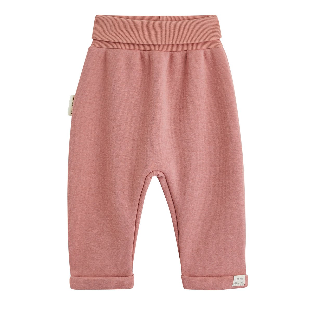 Lot de 2 sarouels bébé en molleton ultra chaud rose, PETIT BEGUIN