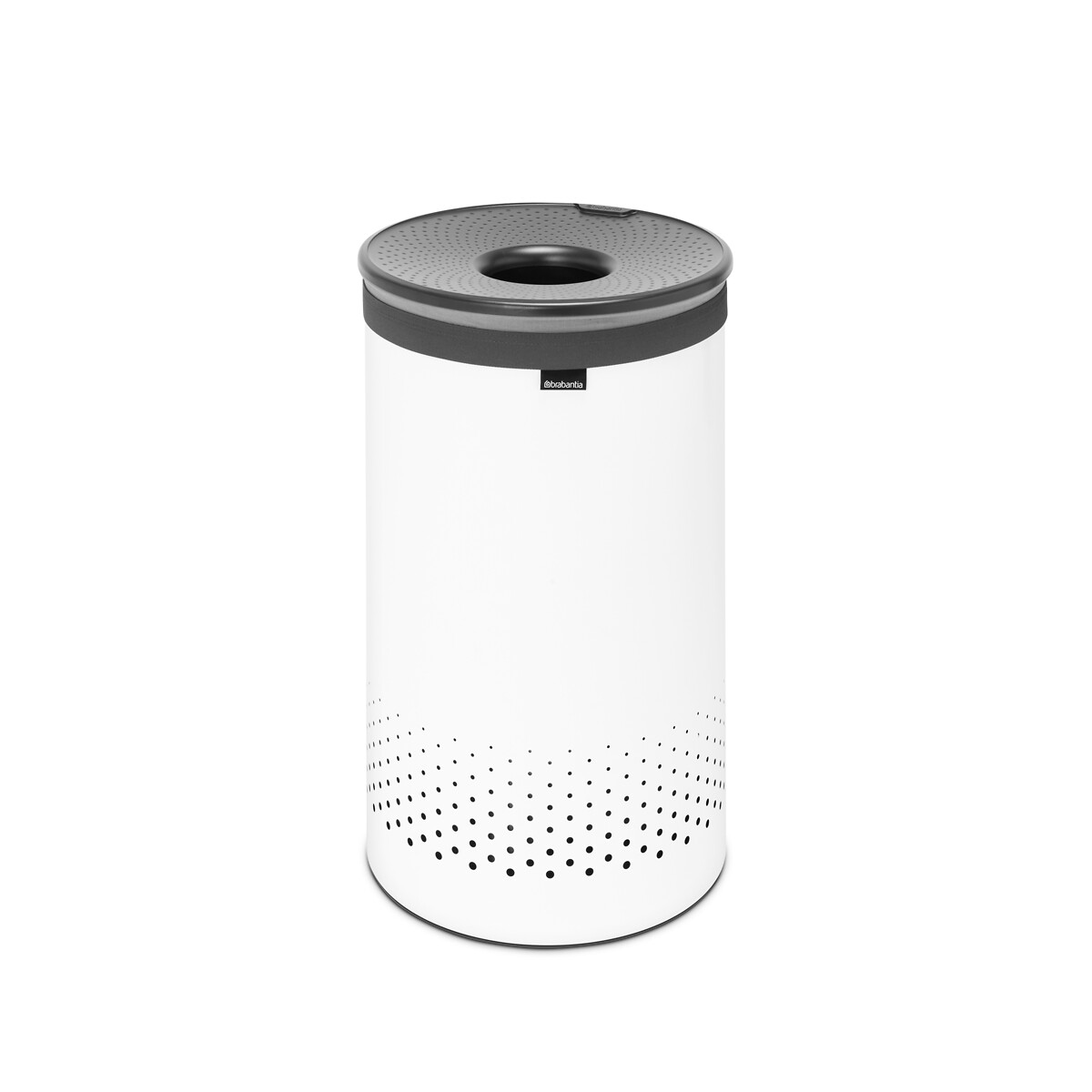 Laundry Bin with a Plastic Lid, 60L white, BRABANTIA