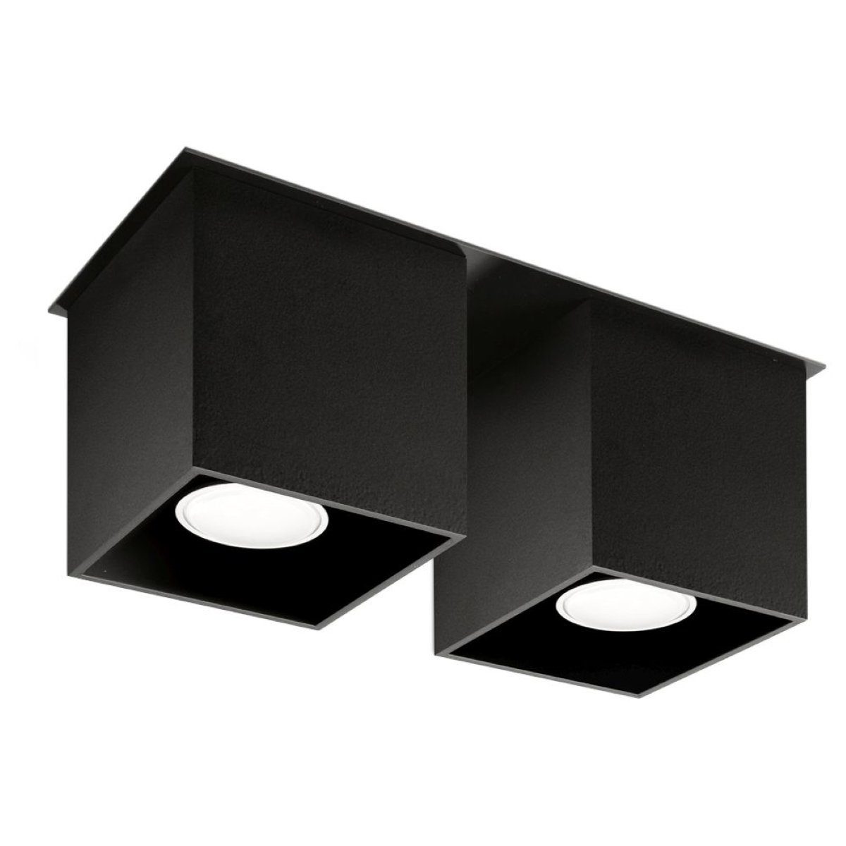 Plafonnier Aluminium Noir GU10 2 Quad 2 noir, EDEN