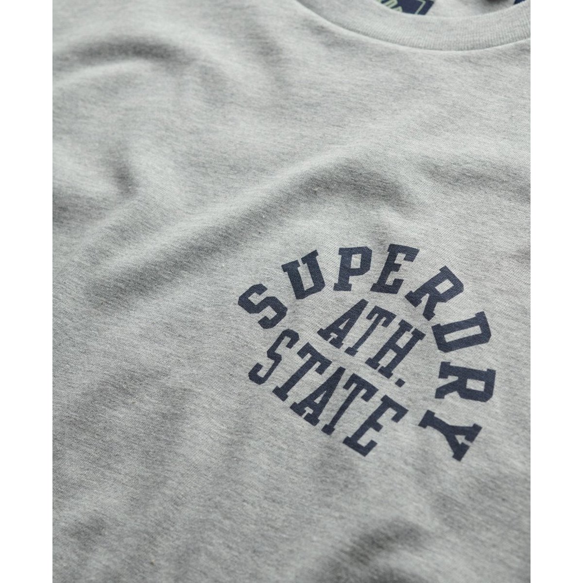 Haut à Manches Longues Athletic Essentials gris chiné, SUPERDRY