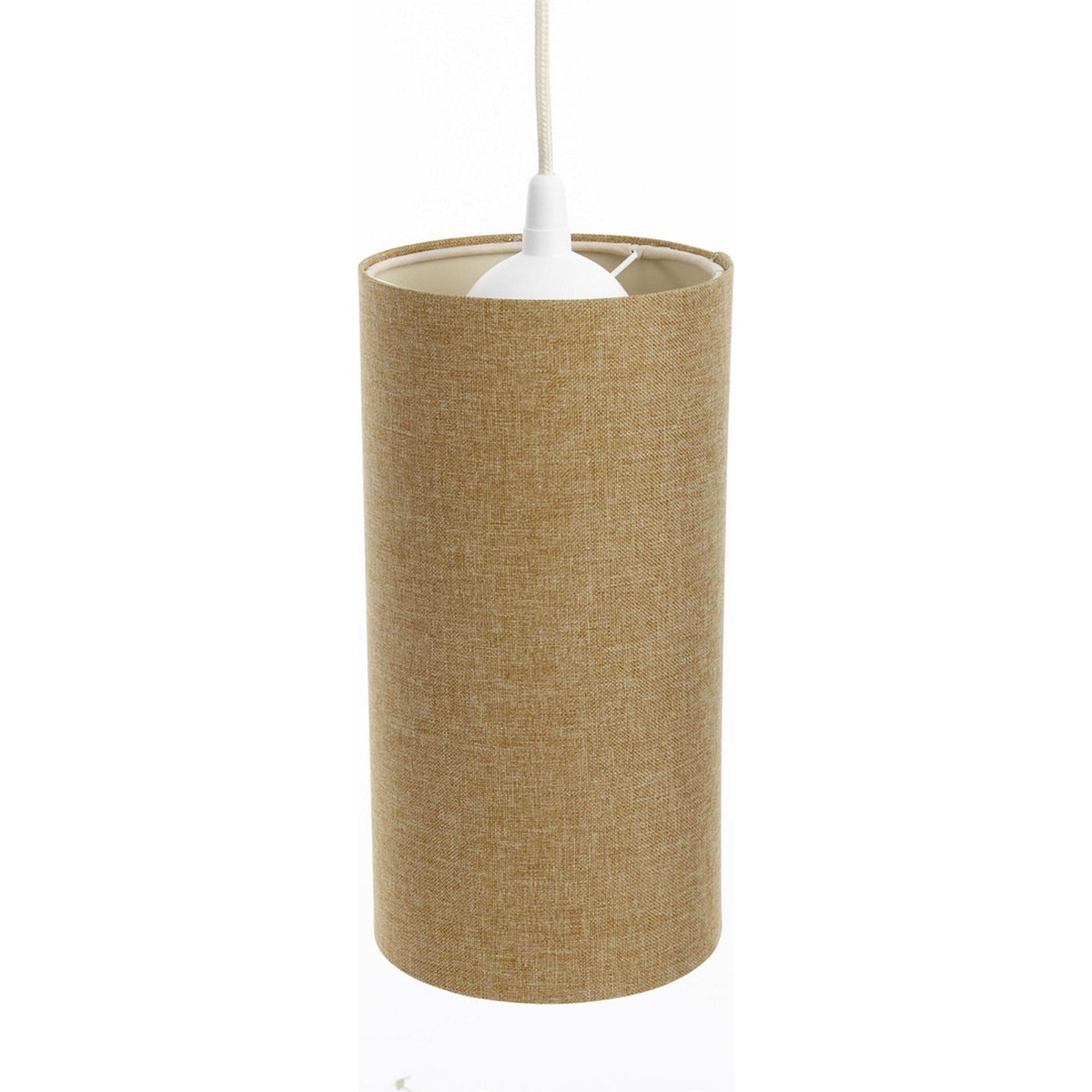 Suspension en lin rond Boho Elegant lin naturel et rotin clair, BPS KONCEPT
