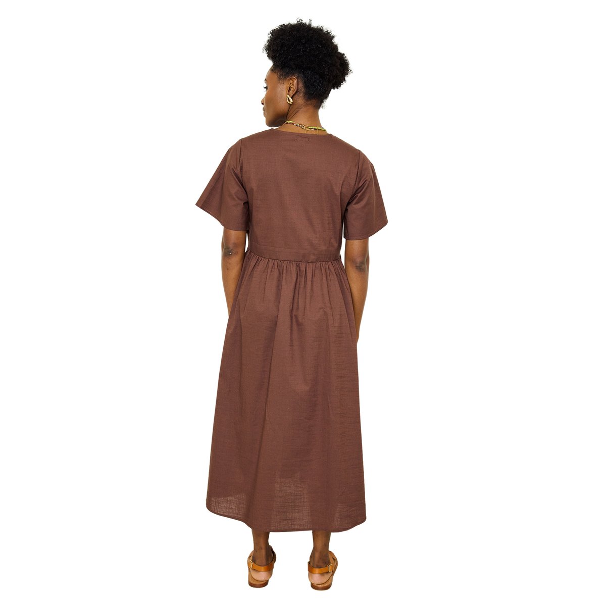 Robe longue mi mollet grossesse chocolat, VERTBAUDET