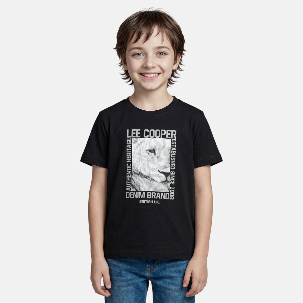 T-shirt manches courtes imprimé, col rond POSTER noir, LEE COOPER