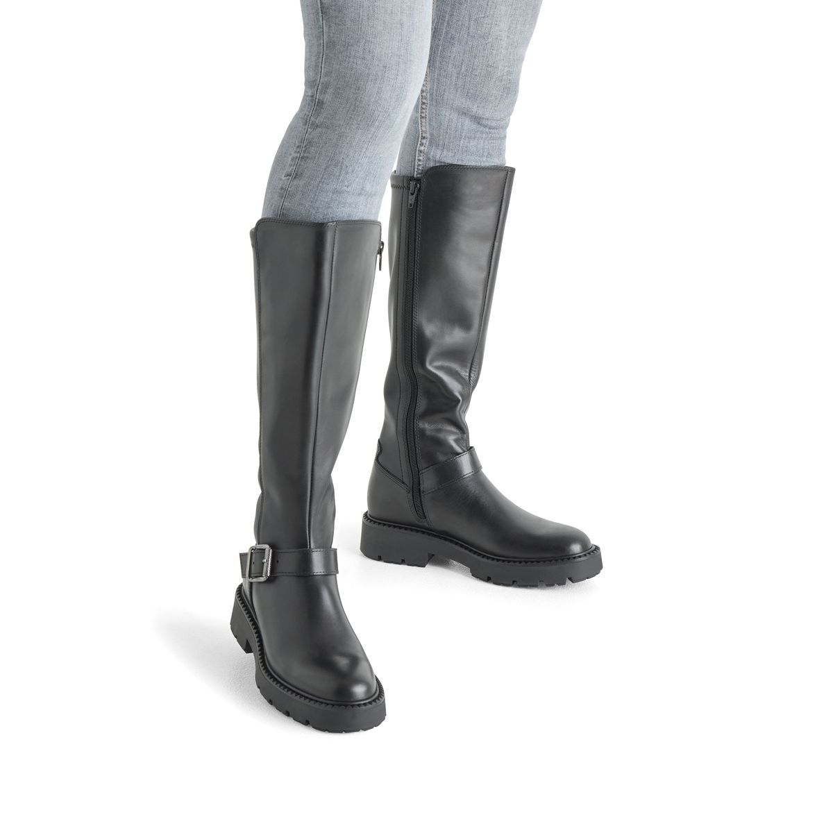 Bottes en cuir noir, TAMARIS
