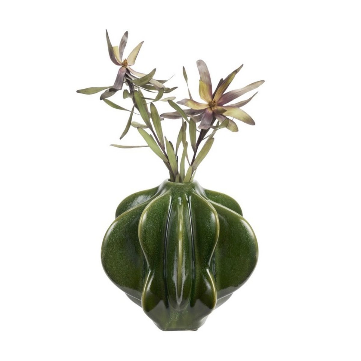Vase grès sculptural vert, MADAM STOLTZ