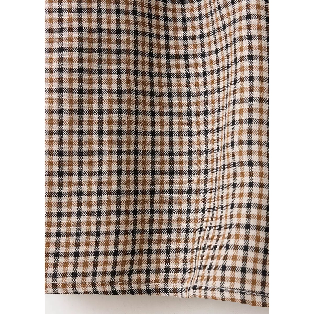 Jupe à carreaux taille élastique beige, MANGO KIDS