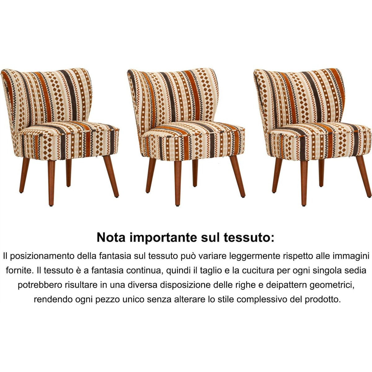 Fauteuil ethnique pieds en bois massif MODERN multicolore, RECOLLECTION
