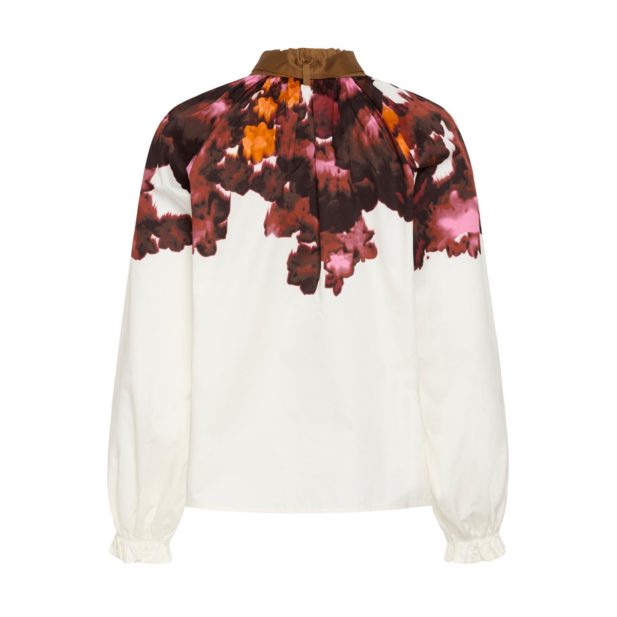 Blouse à manches longues blanc gardenia with pink/brown, CULTURE