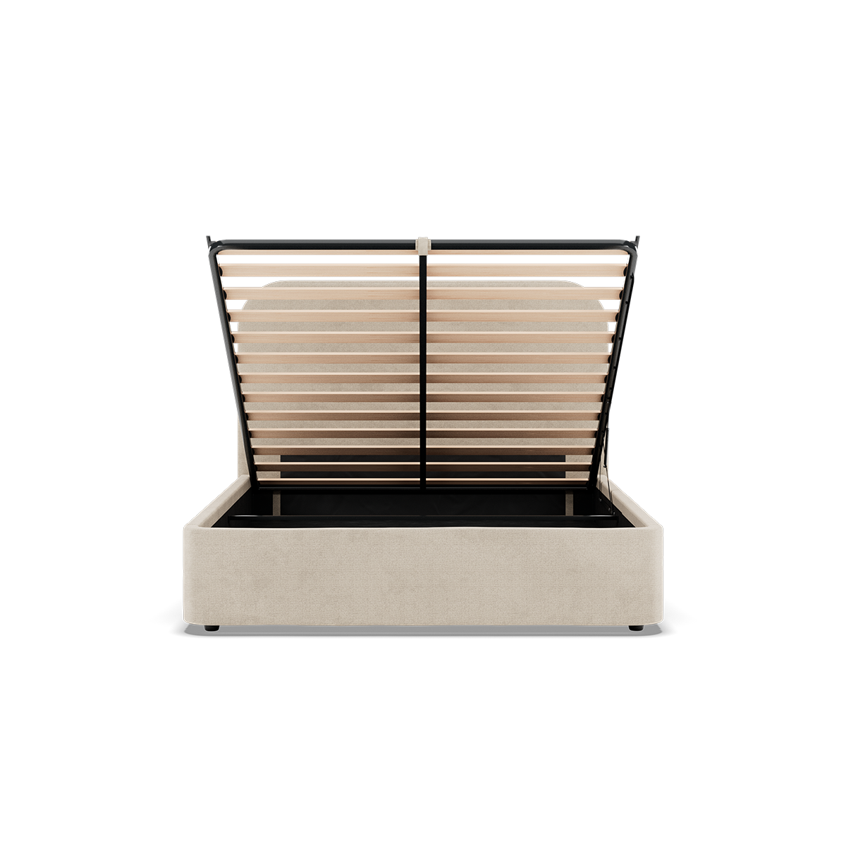 Lit Coffre tissu beige beige, SLOME