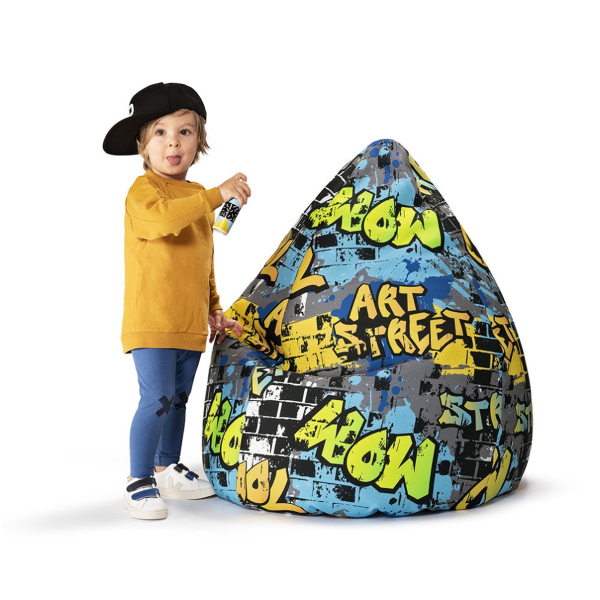 Pouf poire pour enfant COOL XL multicolor, SITTING POINT