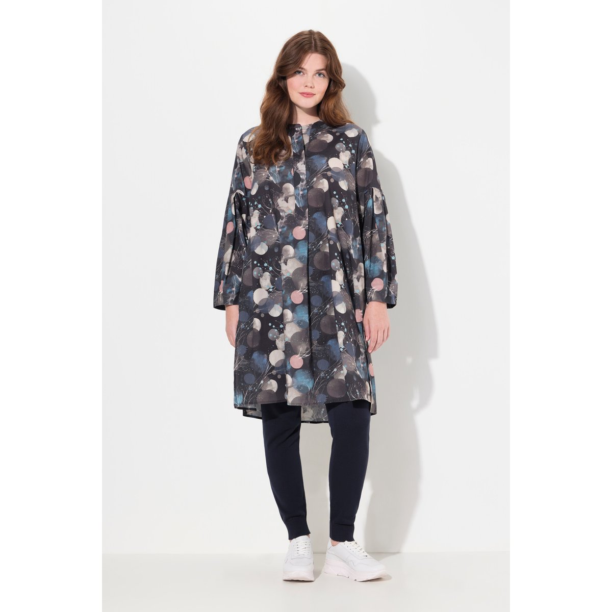 Chemisier long en coton bio marine, ULLA POPKEN