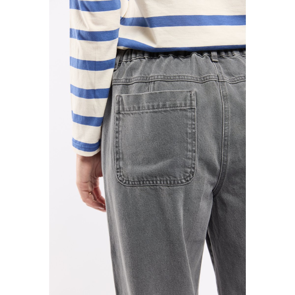 Jean taille élastique - coton denim gris, ARMOR-LUX