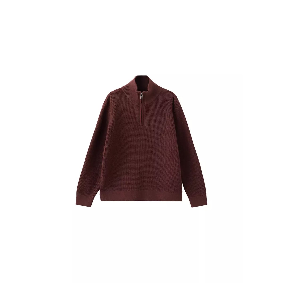 Pull-over maille col montant bordeaux, MANGO BABY
