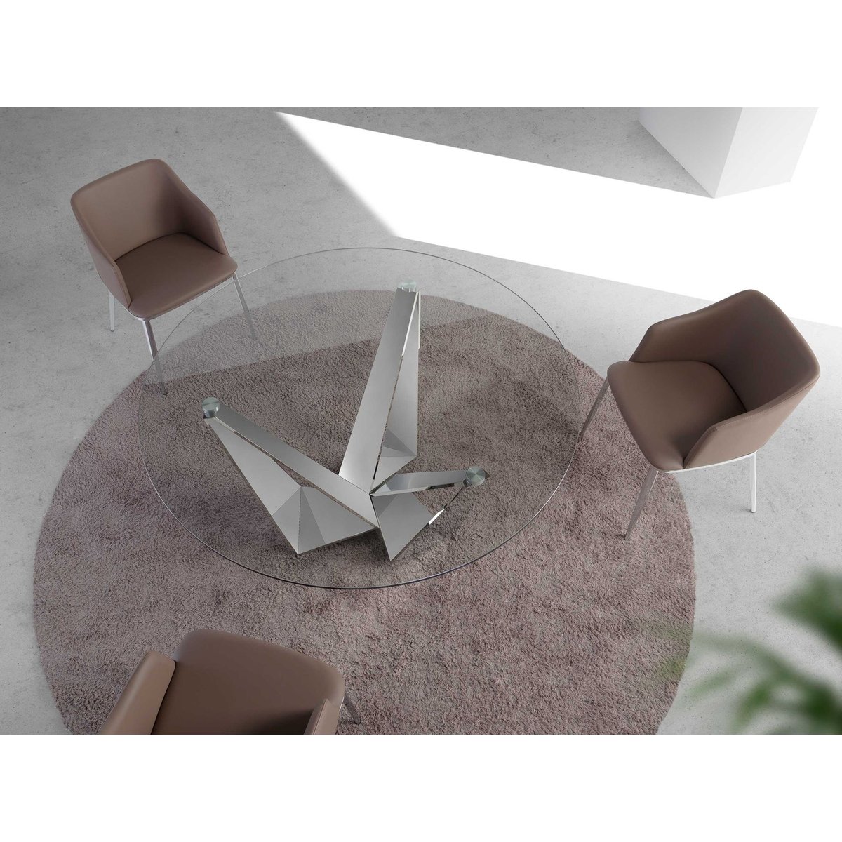 Chaise en similicuir marron | acier, ANGEL CERDA