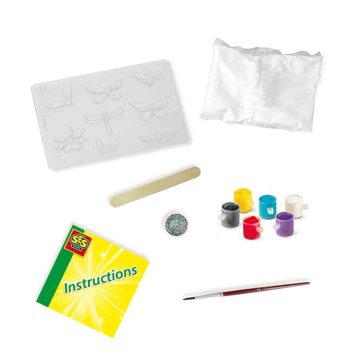 Moldar E Pintar - Borboletas Glitter Hobby, SES multicolor, SES