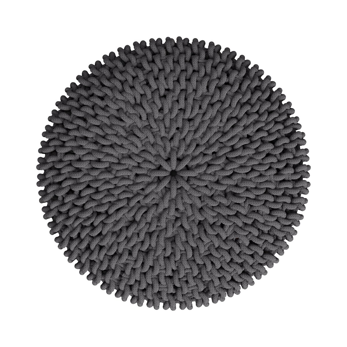 Petit tabouret tricot - LISA gris foncé, MAISON PAVANE