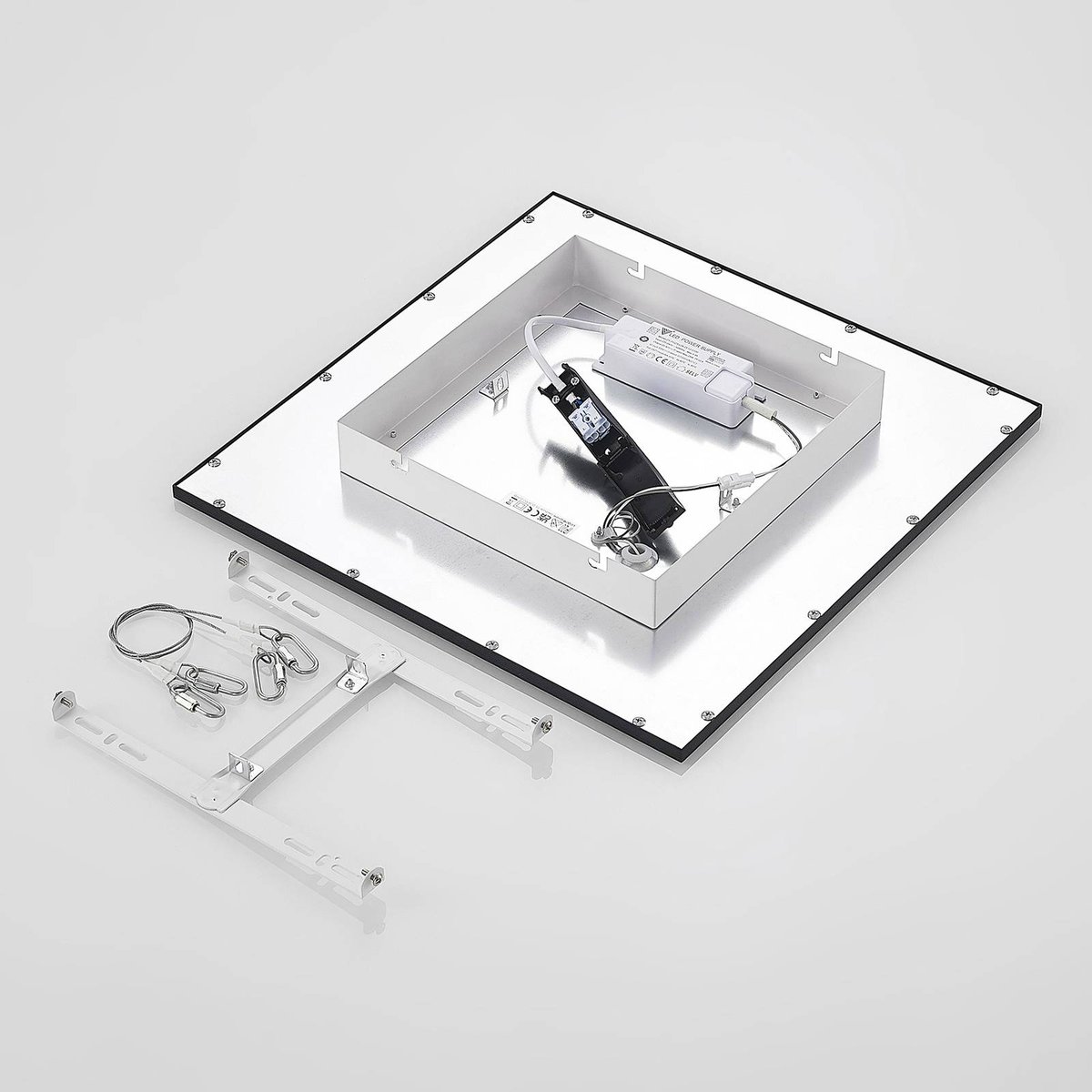 Panneau en aluminium moderneLED, Nelios noir, blanc, LINDBY