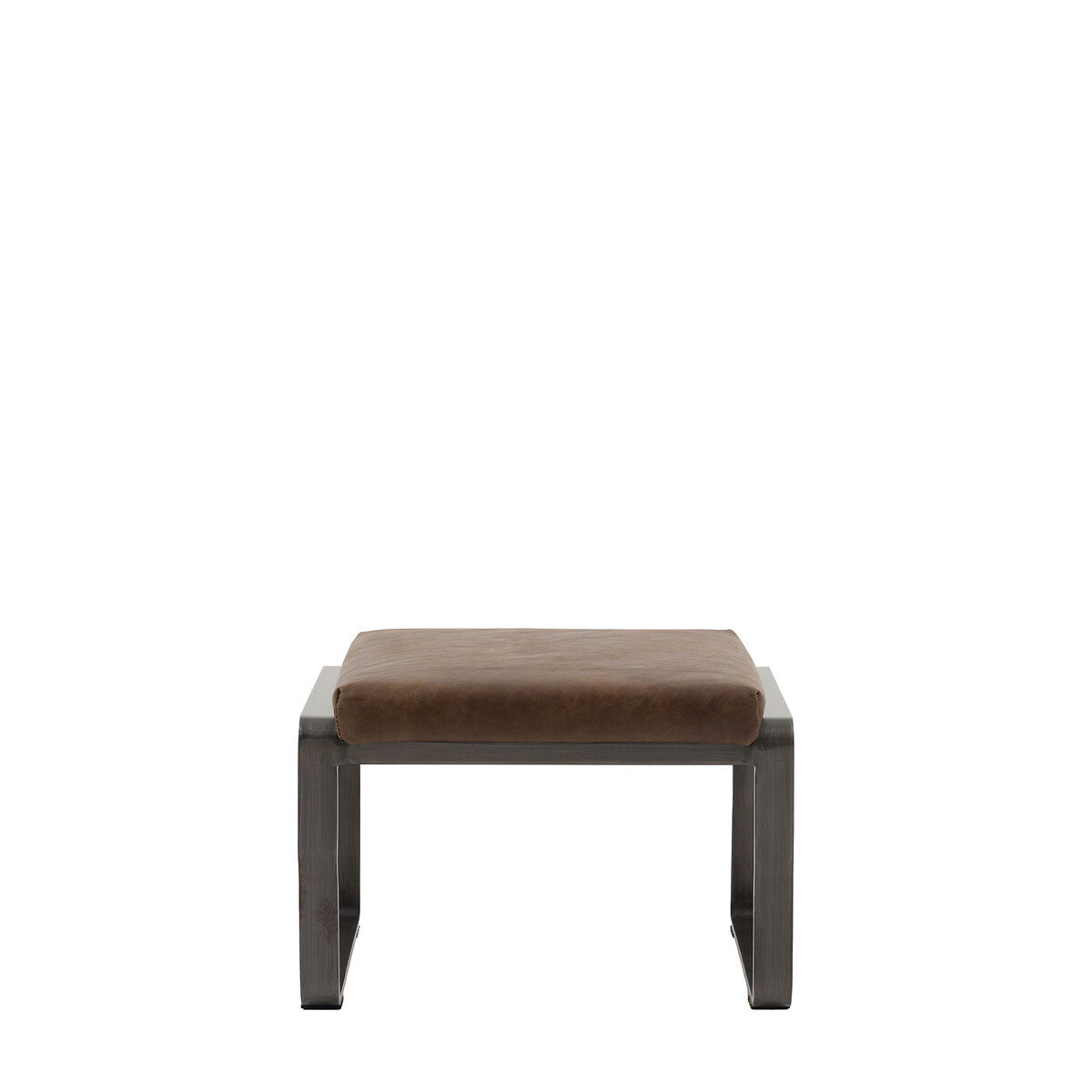 Fabian Leather Footstool brown leather, ÉDITÉ