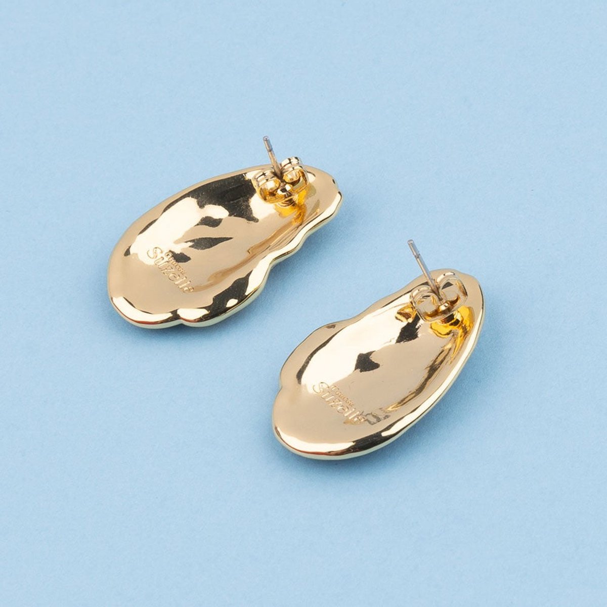 Boucles d'oreilles MOULE noir et or, COUCOU SUZETTE