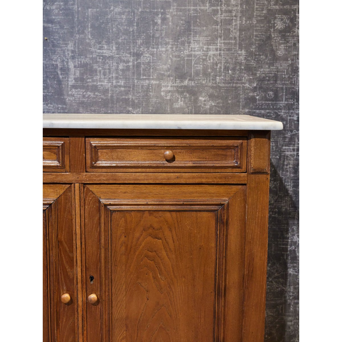 Commode de toilette en marbre Garance N°758 - Bon état bois clair, DEBONGOUT