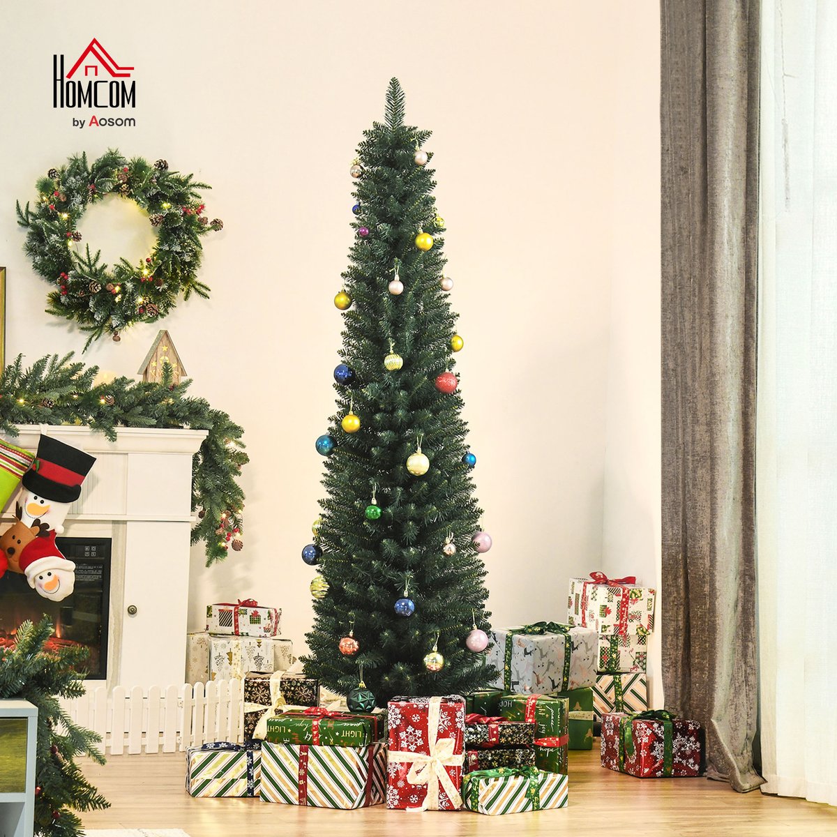 Sapin de Noël Plastique Vert vert, HOMCOM